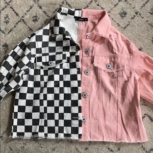 shein pink denim jacket